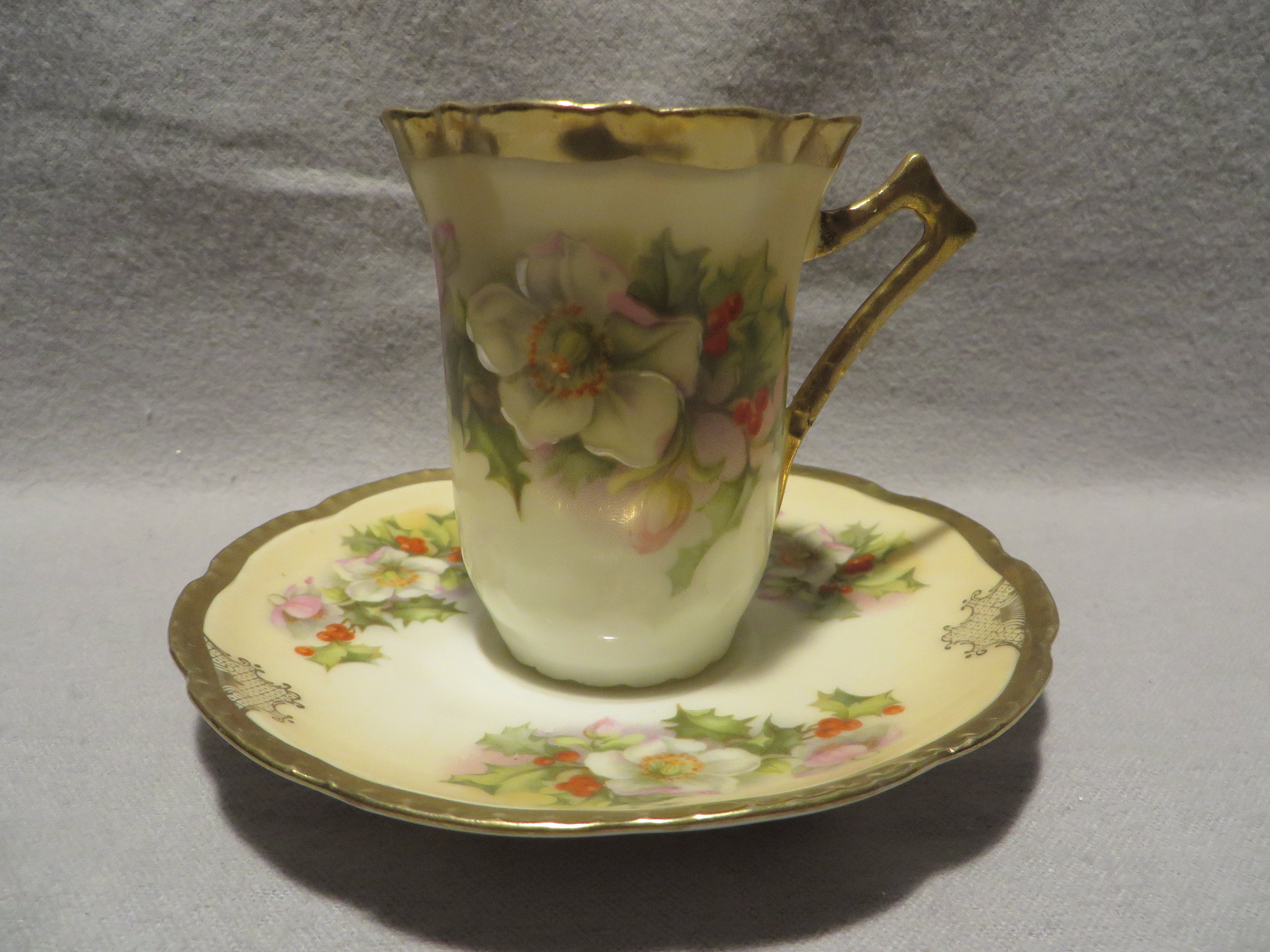 Antique Prussia royal rudolstadt porcelain tea pitcher campestre.al