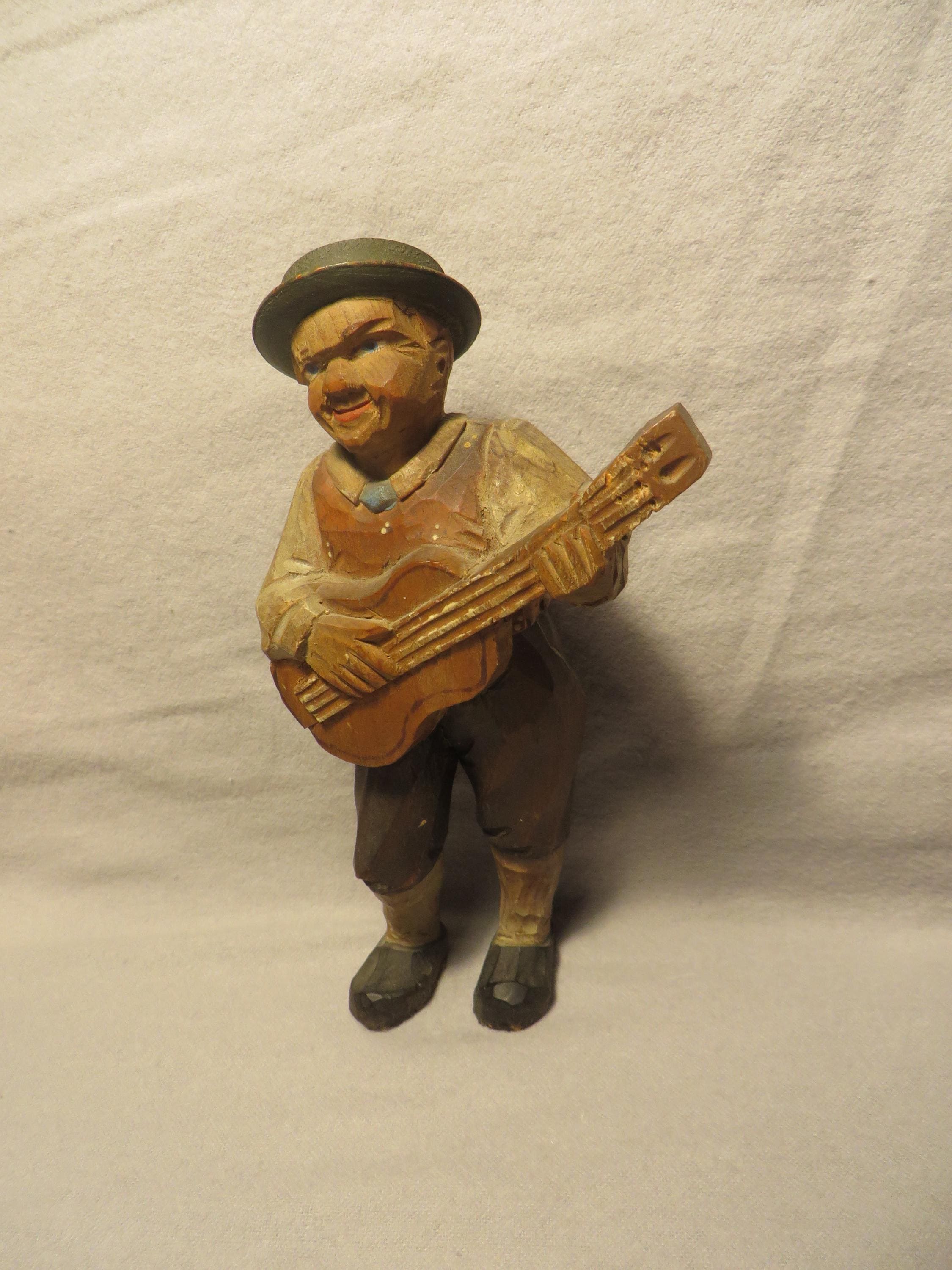 Vintage Anri/alpine Hand Carved Wood Figurine - 6 1/2