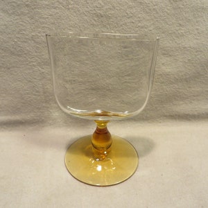 Vintage/Antique Clear Glass Calling Card Holder with Amber Glass Base