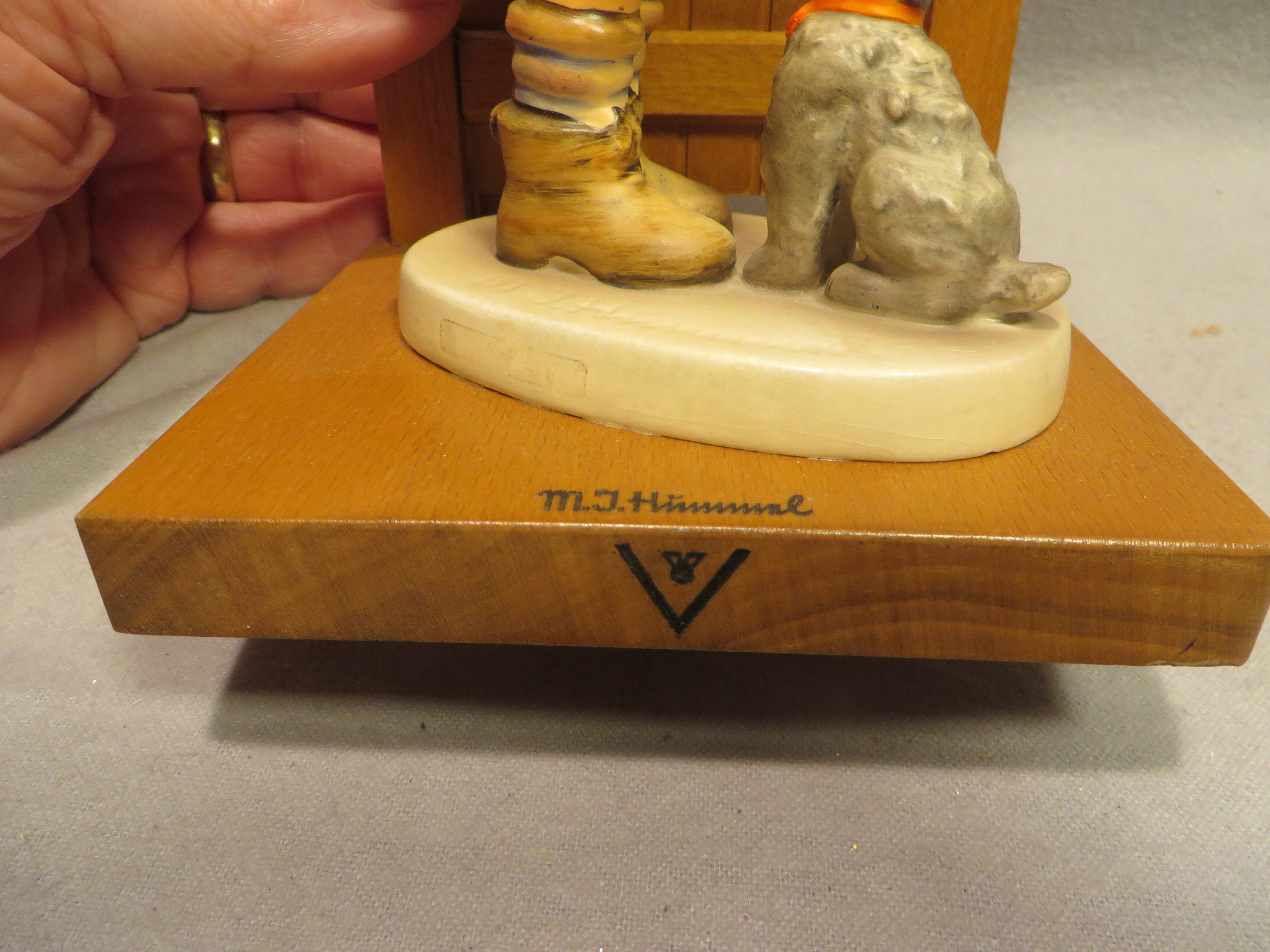 Vintage Pair of Goebel Hummel Wood Bookends With Hummel 66 Etsy