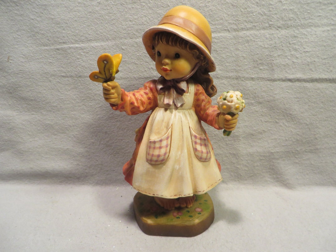 Vintage Anri Sarah Kay Carved Wood Figurine: Limited Edition