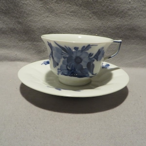 Vintage Royal Copenhagen Blue Flower Porcelain Tea Cup and Saucer