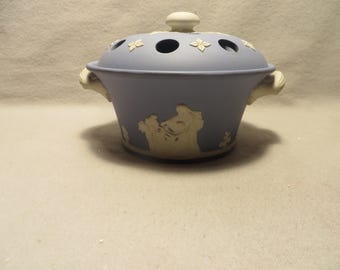 Vintage Wedgwood Blue Jasperware "The Lord Wedgwood Collection" Potpourri - Signed/Dated by Lord Wedgwood of Barlaston