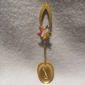 Vintage 4&quot; Gold Wash Souvenir Spoon Toronto Canada