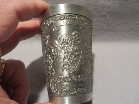 Vintage Becker Zinn German Pewter Large Shot Glass - Horb Am