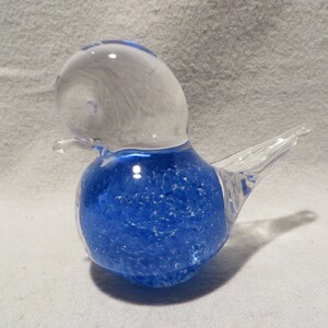 Vintage Eneryda Glass Crystal Bird (Duck) Featuring a Blue Art Glass Core