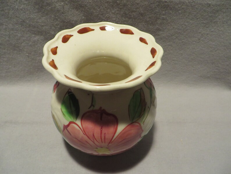 Vintage Hand Painted Blue Ridge Pottery Hibiscus Vase Etsy