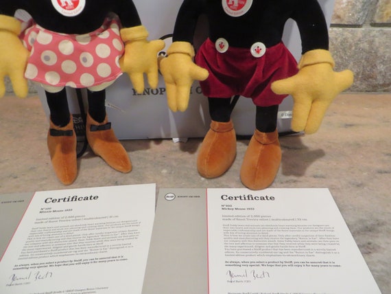 Steiff Disney Archives Limited Edition Mickey & Minnie Mouse Steiff Disney Archives Limited Edition Mickey & Minnie Mouse