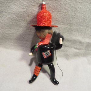 Vintage De Carlini Blown Glass Figural Christmas Ornament - Chimney Sweep