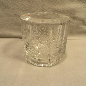 Vintage Iittala Finland Crystal Kussi Pine Tree Votive Candle Holder