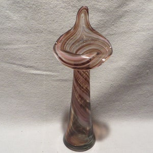 Vintage Jack-in-the-Pulpit Style Art Glass Bud Vase