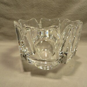 Vintage Orrefors Sweden Signed Glass Corona Pattern Bowl by Lars Hellstrom