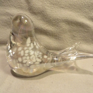 Vintage Balos Iridescent Art Glass Bird Figurine
