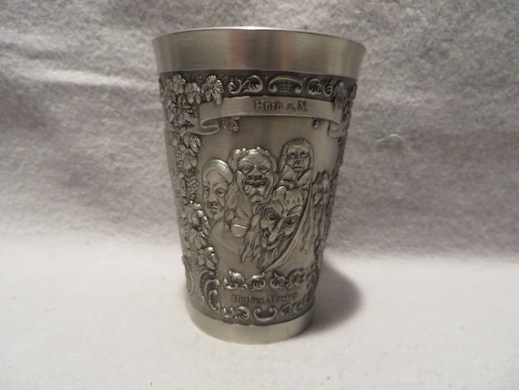 Vintage Becker Zinn German Pewter Large Shot Glass - Horb Am