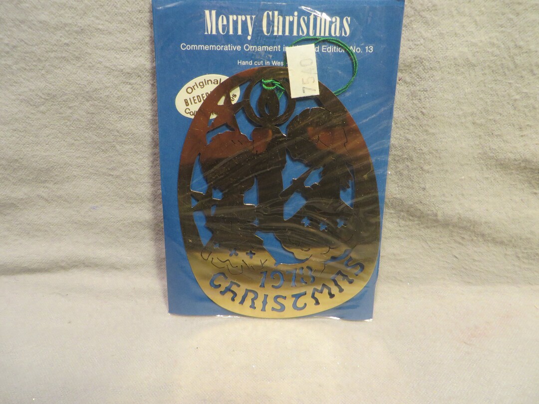 Original Biedermann Flat Cut Out Brass Christmas Ornament 1978 Etsy