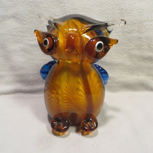 Vintage (Murano?) Hand Crafted Glass Owl Figurine