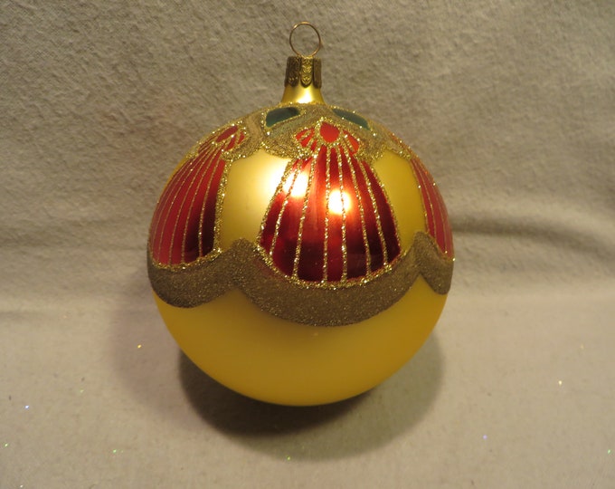 Vintage Waterford Blown Glass Christmas Ornament - Peacock Gold Ball - Etsy
