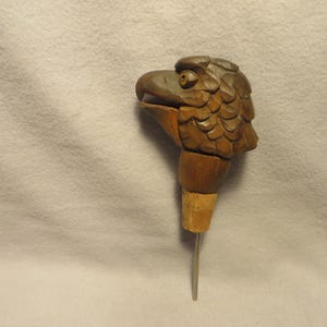 Vintage Black Forest Germany Hand Carved Eagle Head Cork Liquor