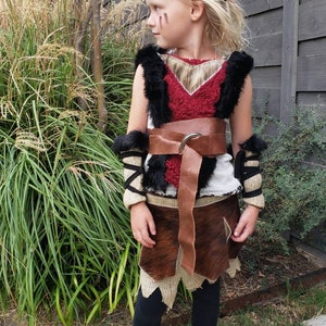 Girls Viking Warrior Costume: Faux Fur LARP Cosplay Outfit
