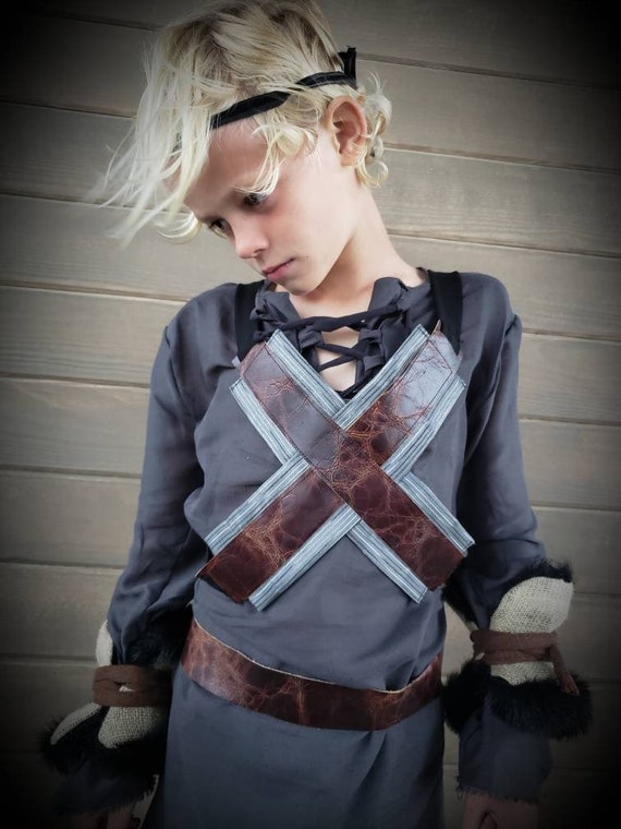 Viking Boy Costume Brown Child Nordic Warrior Viking Boy Costume Brown Child Nordic Warrior