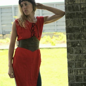 Cosplay tunic, LARP tunic, elven dress tunic, red tunic, adult Halloween costume, cosplay dress, LARP dress, Medieval dress, Medieval