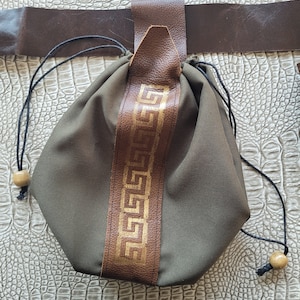 Ren Faire Leather Belt Pouch: Embossed Renaissance Bag