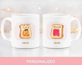 Peanut butter jelly mug set cute gift couple cute anniversary gift boyfriend for him mr mrs mugs his hers coffee mug love peanut butter jam.