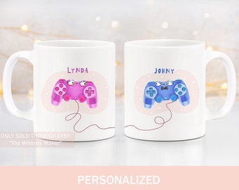 Gamers couple engagement gift mug video games couple wedding gift  Player 1 player 2 Nerdy couples anniversary geeky his hers mr mrs mug set