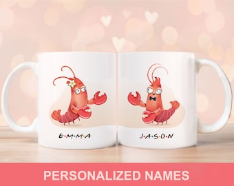 You are my lobster anniversary gift for friends Lobsters coffee mug set funny custom gift for couple Cute present for Boyfriend him Husband.
