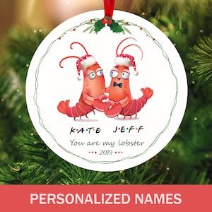 Lobster Ornament You are my lobster friends Personalized first Christmas married couple ornament newlyweds  wedding shower gift.