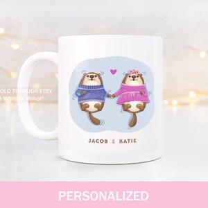 Otter gifts couples mug otter anniversary present significant otter couples gifts mr mrs mug set sea otter anniversary gift for her for wife