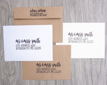 Custom Addressed Envelopes, Calligraphy style font, Invitation Envelopes