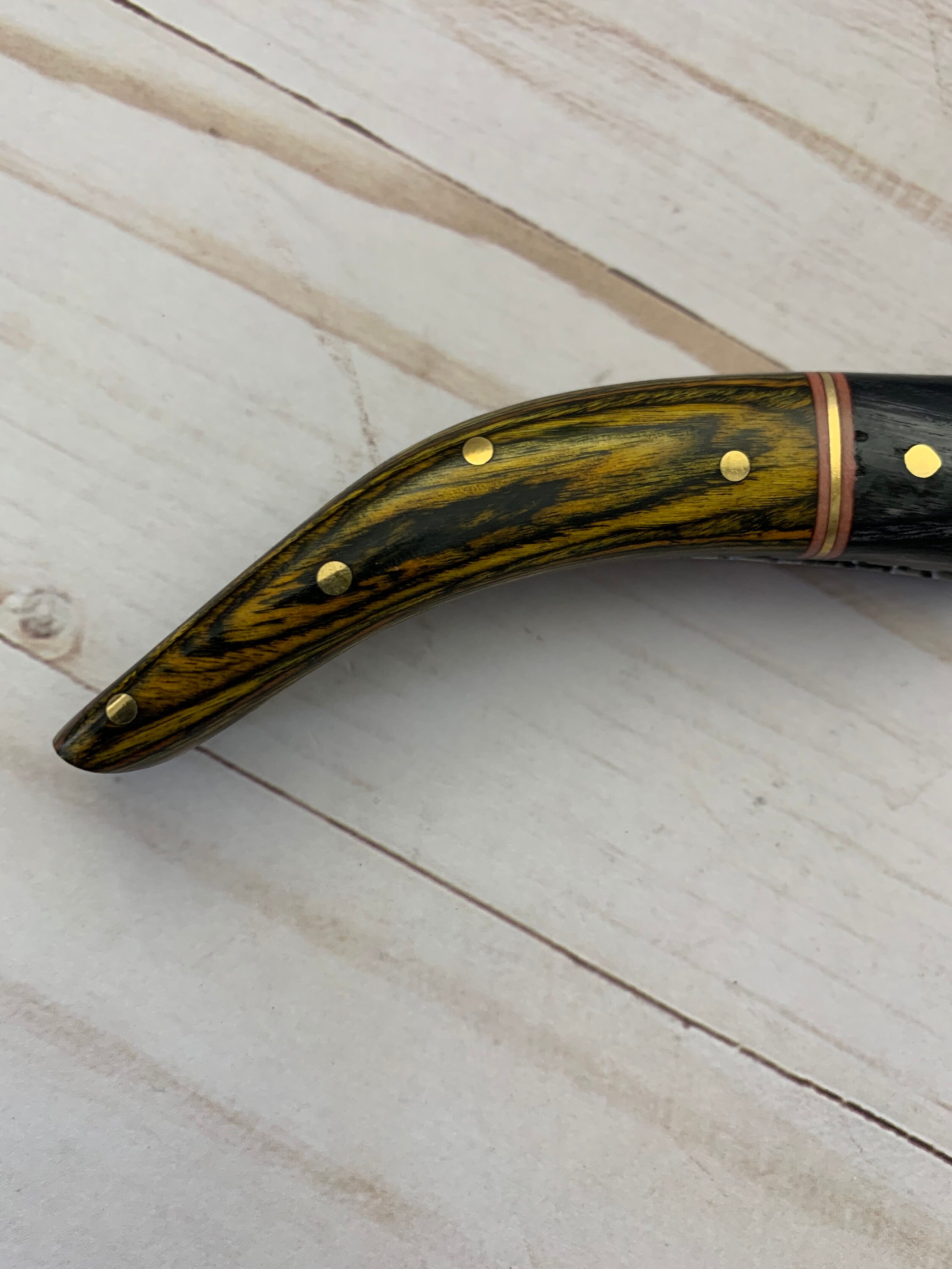 6.5 Collectors Handmade Personal Folding Knife with Pakka Wood & Serrated Spline Handle