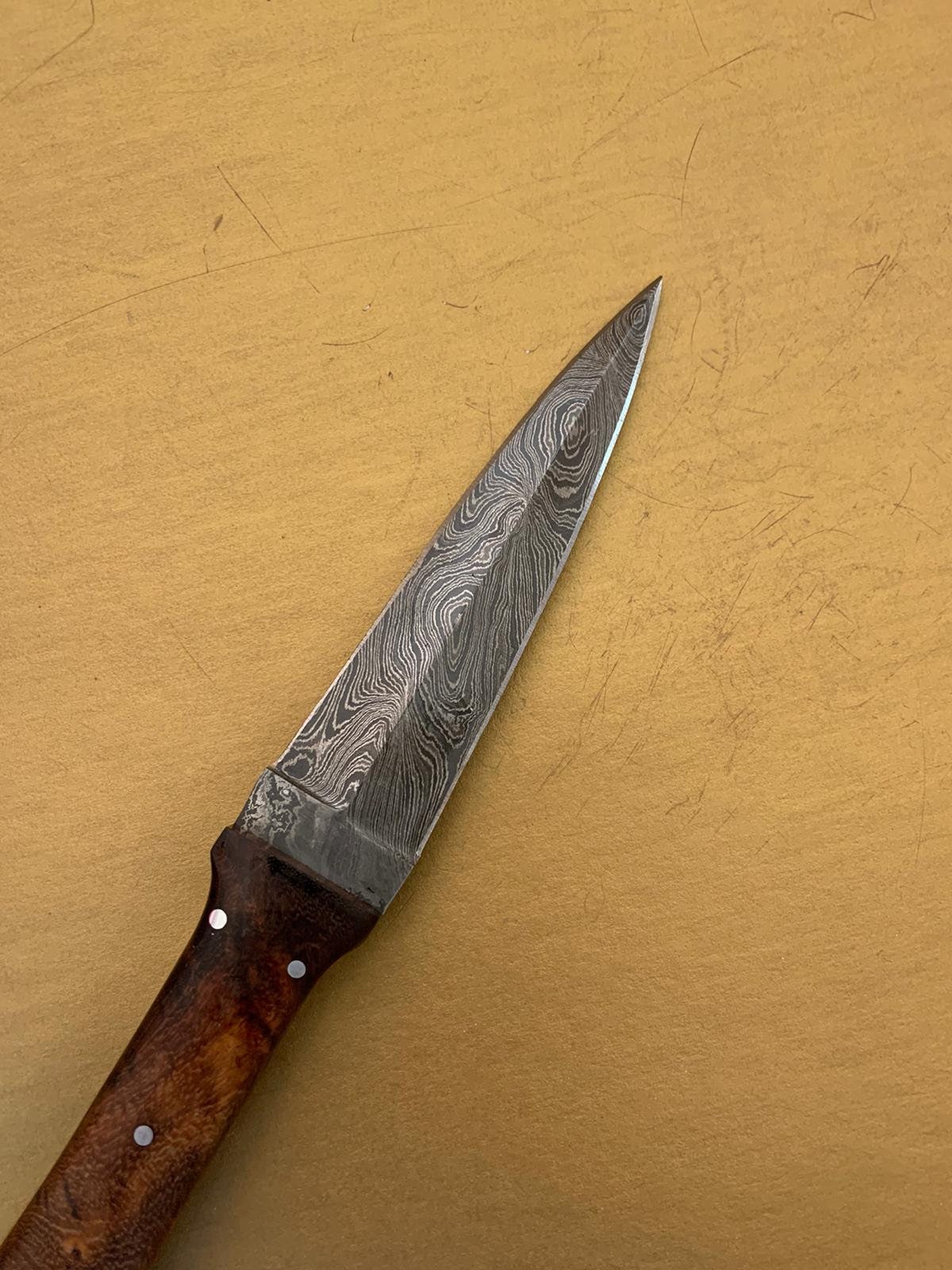 Damascus Steel 9.5 Handmade Double Edge Dagger Full Tang Survival Knife