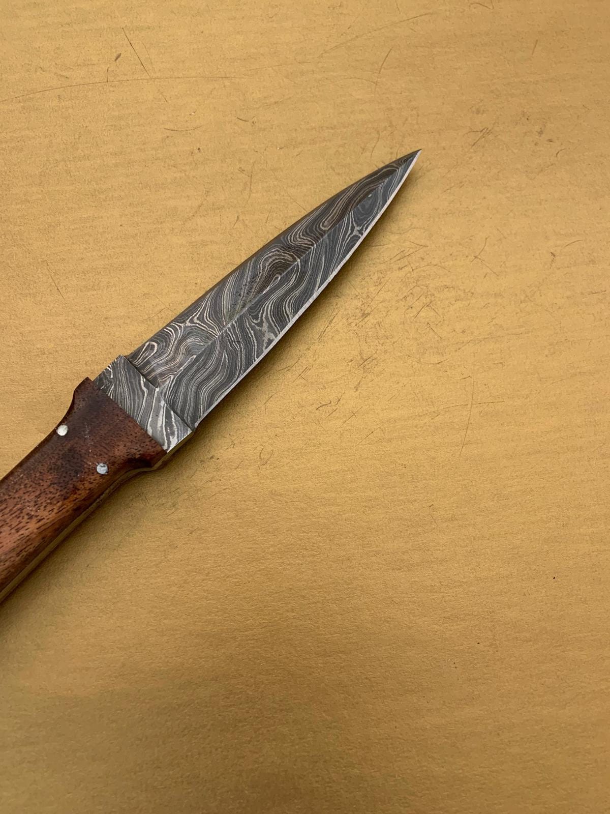 Damascus Steel 9.5 Handmade Double Edge Dagger Full Tang Survival Knife