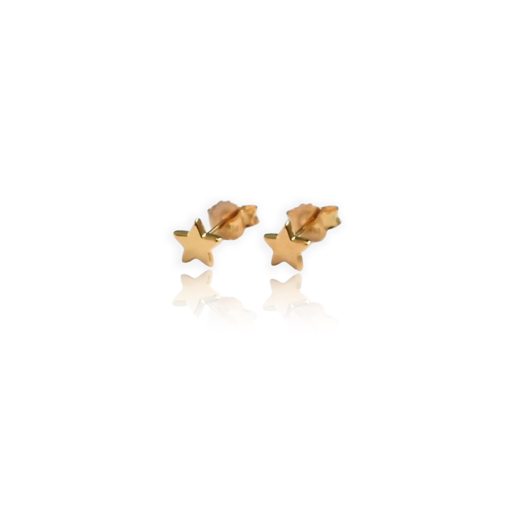 18k solid gold earrings, 18K solid gold studs earrings, Star shape earrings