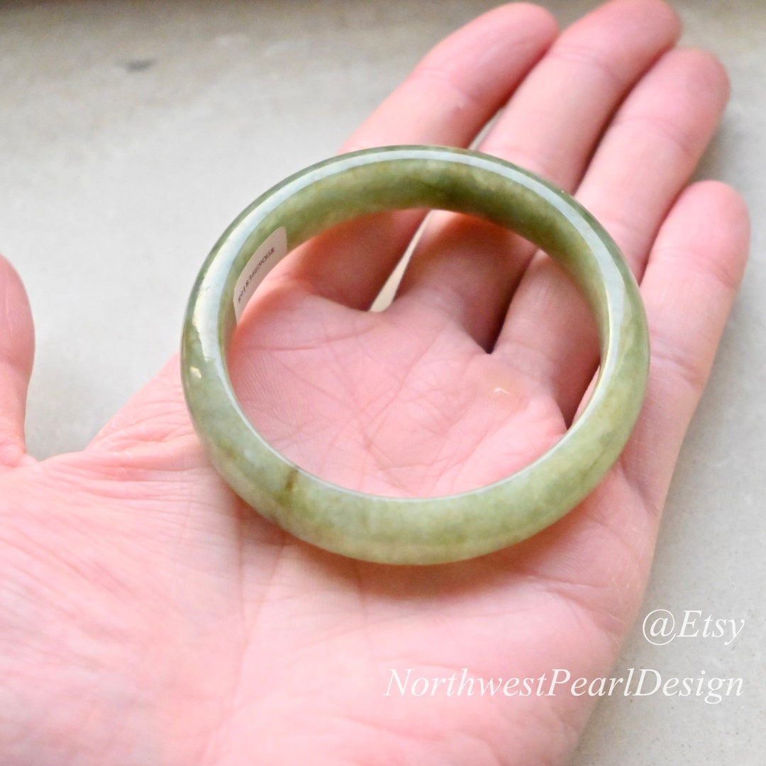 Genuine Jade Bangle Real Jade Bangle Jade With Certificate Etsy