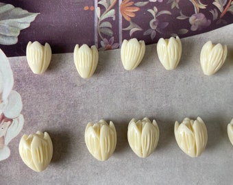 Resin Jasmine Flower Beads,Carved Hawaiian Pikake Beads , Jewelry Findings