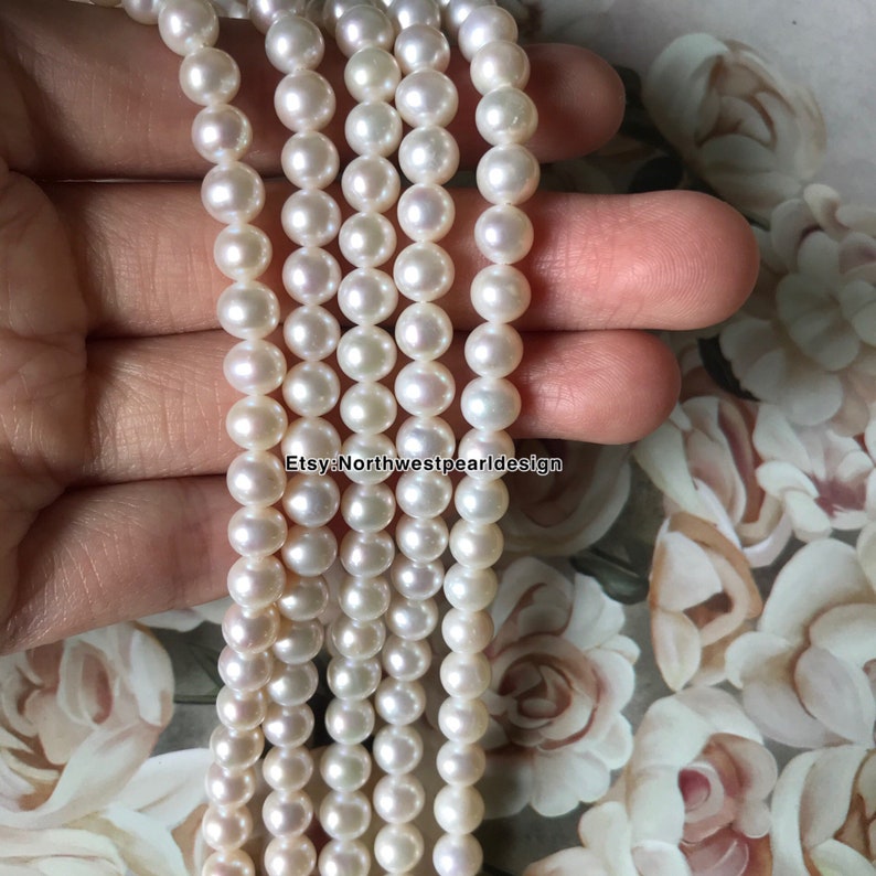 Freshwater Pearl Necklace, 6-6.5mm Pearl Necklace,Small pearl necklace,Choker pearl necklace,near round pearl image 4