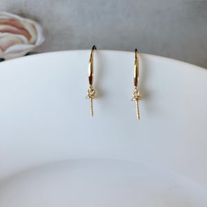 14K gold solid gold earrings hoops,14k gold hoop ,14K solid gold jewelry finding,Thick 14K gold dangle earrings hoops