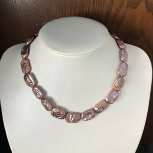 Freshwater Pearl Necklace, 12-13mm Pearl Necklace,pearl necklace,flat pearl necklace,purple color pearl