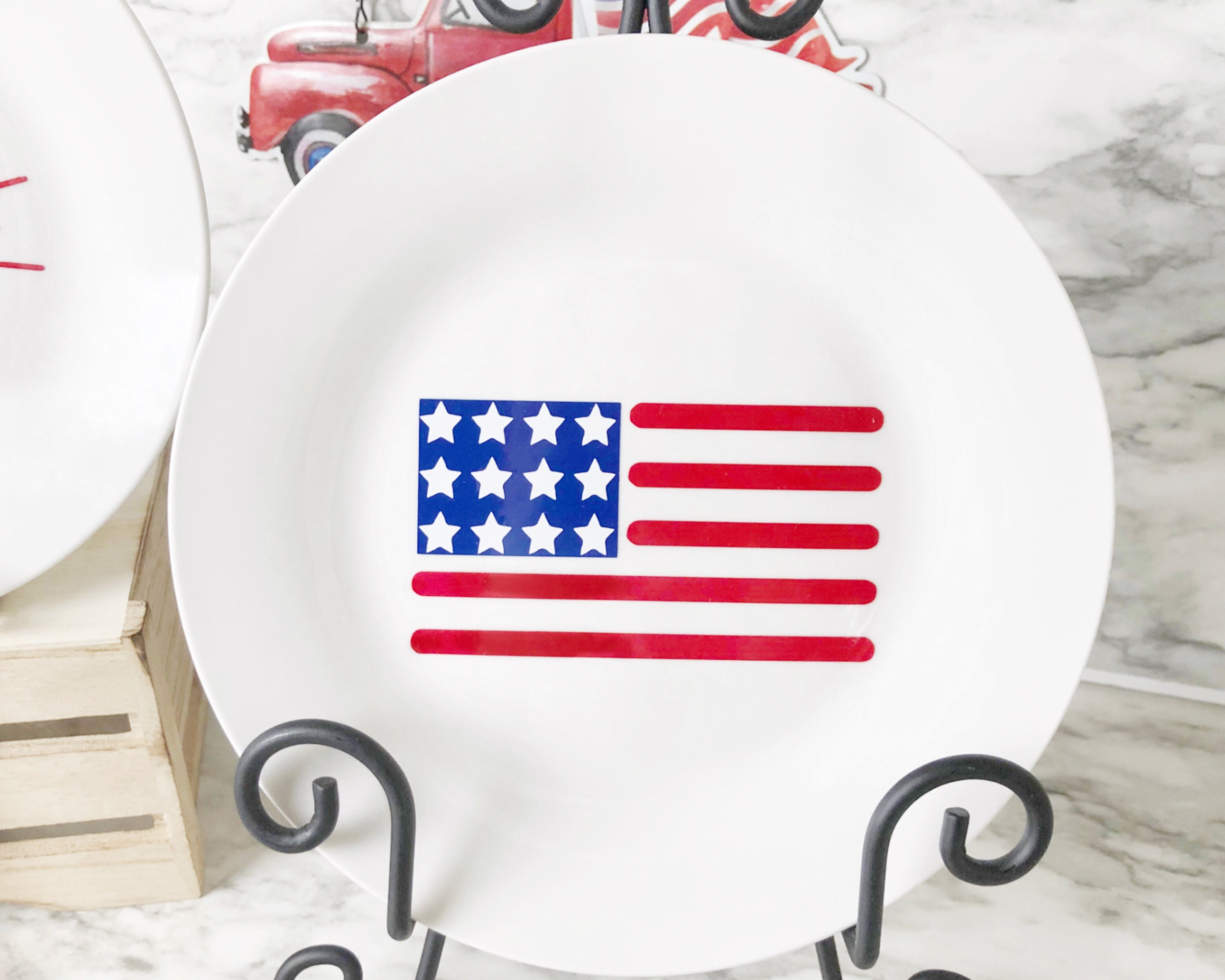 7.5 4th of July Decorative Plate Independence Day Etsy