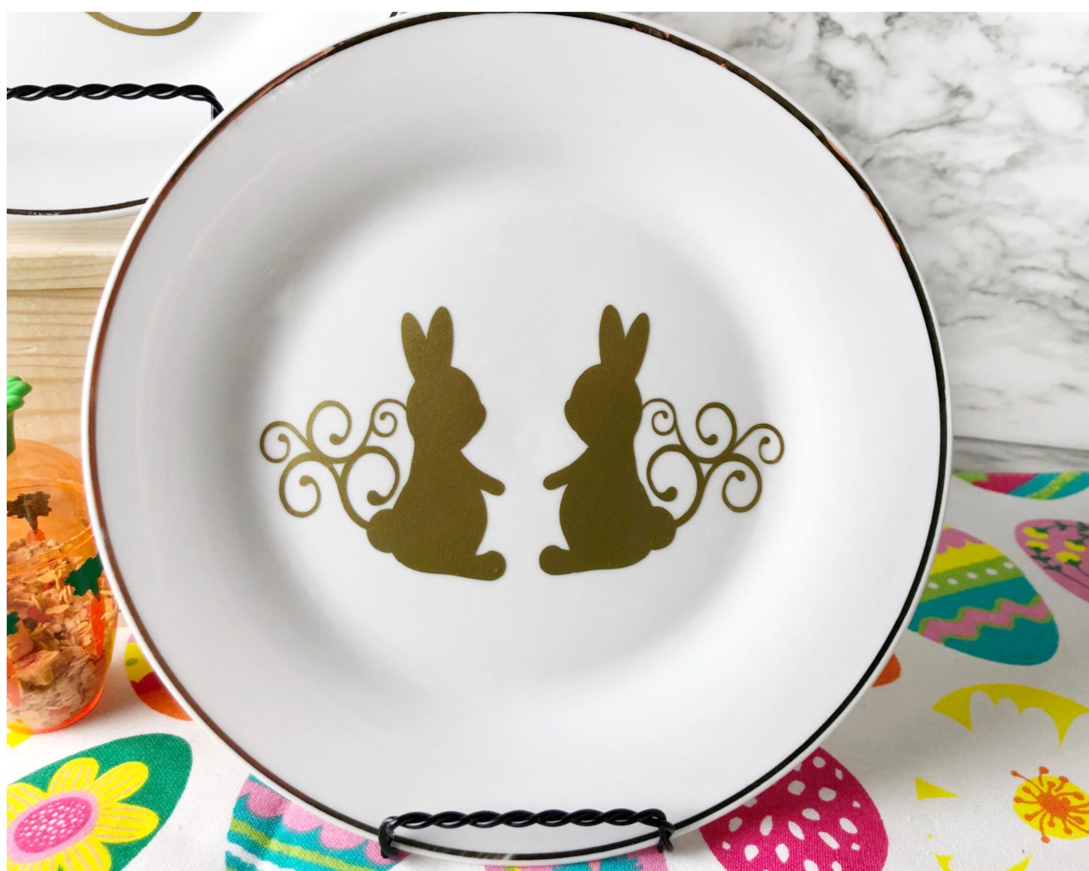Set of 2 8 inch Decorative Easter Plates/Easter Plates for Etsy