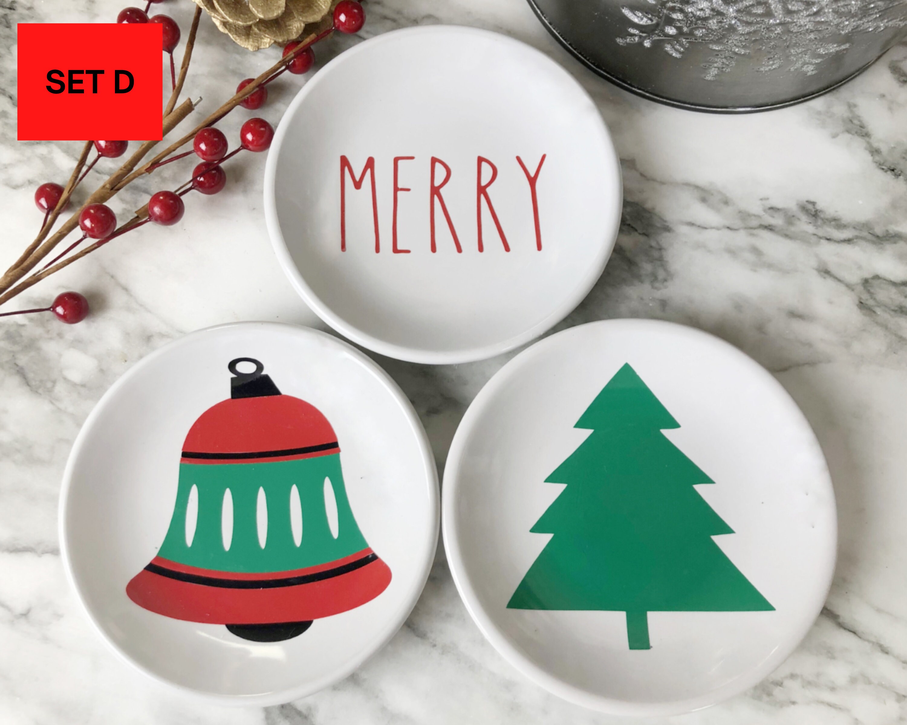 4 inch Christmas Plates/Decorative Christmas Plates/Stocking Etsy