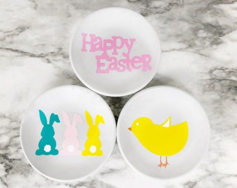 4 Inch Decorative Easter Plates/Easter Plates To Display On Wall/Easter Plates for Plate Rack/Easter Gift Sets for Her/Small Easter Plates