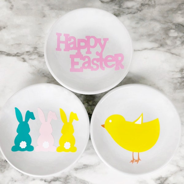 4 Inch Decorative Easter Plates/Easter Plates To Display On Wall/Easter Plates for Plate Rack/Easter Gift Sets for Her/Small Easter Plates