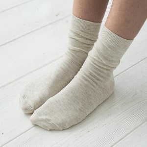 Image 1 of Set 3 organic linen socks ,Socks for men and women, Natural socks from Baltic Linen