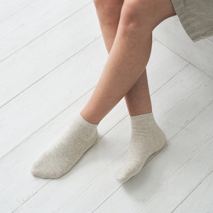 Image 1 of Set 3 organic linen socks, natural socks, soft linen socks from Baltic Linen