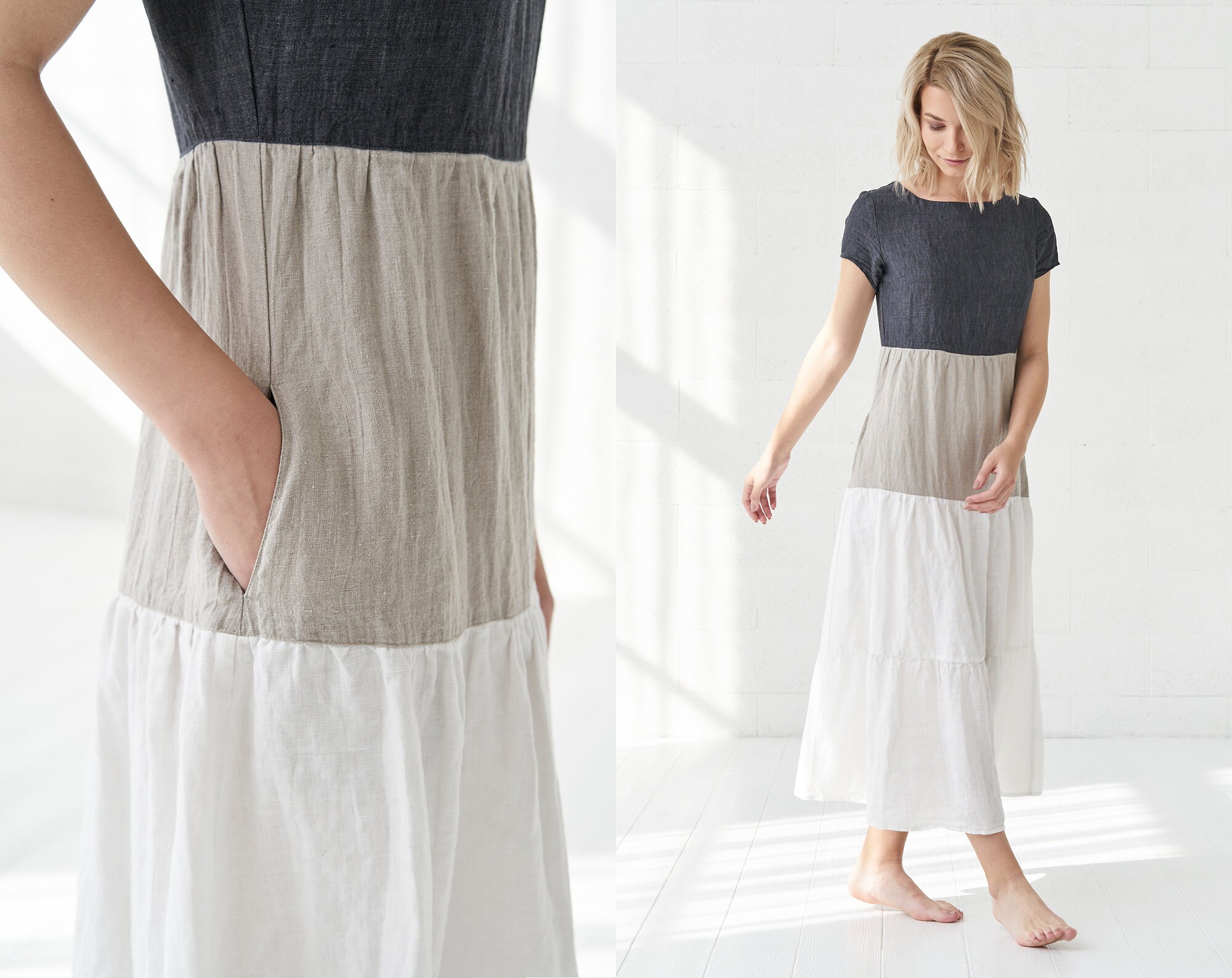 Everyday Dresssummer Linen Dress Soften Linen Clothing Slow Etsy