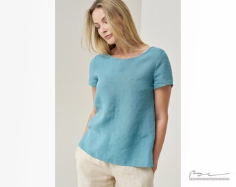 Linen Pure Soft Womens Tank Top Blouse - Perfect Tunic for Summer!